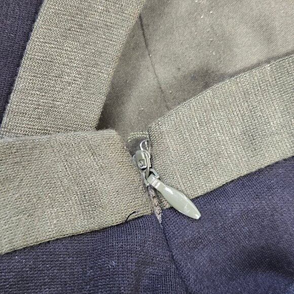 Gianni Bini Size 2 Olive Green Circle Mini Skirt Black Waist Accent Side Zip - Picture 5 of 8